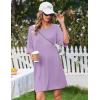 image:imageEkouaer Plus Size Nightgowns for Women Bamboo Viscose Sleepshirts Short Sleeve Nightshirt Oversized Sleepwear SleepdressLilac