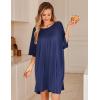image:imageEkouaer Plus Size Nightgowns for Women Bamboo Viscose Sleepshirts Short Sleeve Nightshirt Oversized Sleepwear SleepdressNavy Blue