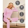 image:imageEkouaer Thermal Underwear for Women Long Johns Sets Base Layer Lightweight 2 Pieces Pajams SetLight Pink