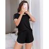 image:imageEkouaer Womens Pajama Sets Short Sleeve Sleepwear Soft Pjs Sets Round Neck Summer 2 Piece Lounge Set with Pockets SXXLBlack