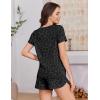 image:imageEkouaer Womens Pajama Sets Short Sleeve Sleepwear Soft Pjs Sets Round Neck Summer 2 Piece Lounge Set with Pockets SXXLBlack Leopard Print