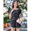 image:imageEkouaer Womens Pajama Sets Short Sleeve Sleepwear Soft Pjs Sets Round Neck Summer 2 Piece Lounge Set with Pockets SXXLMoon and Star
