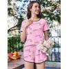 image:imageEkouaer Womens Pajama Sets Short Sleeve Sleepwear Soft Pjs Sets Round Neck Summer 2 Piece Lounge Set with Pockets SXXLPink  Heart and Love