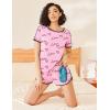 image:imageEkouaer Womens Pajama Sets Short Sleeve Sleepwear Soft Pjs Sets Round Neck Summer 2 Piece Lounge Set with Pockets SXXLPink Love