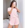 image:imageEkouaer Womens Pajama Sets Short Sleeve Sleepwear Soft Pjs Sets Round Neck Summer 2 Piece Lounge Set with Pockets SXXLPink Stripe