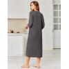 image:imageEkouaer Zipper Robes for Women 34 Sleeve Bathrobe Lightweight House Coats for Women with Pockets Long Moo Moo NightgownDeep Gray