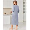 image:imageEkouaer Zipper Robes for Women 34 Sleeve Bathrobe Lightweight House Coats for Women with Pockets Long Moo Moo NightgownLight Blue