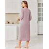 image:imageEkouaer Zipper Robes for Women 34 Sleeve Bathrobe Lightweight House Coats for Women with Pockets Long Moo Moo NightgownLight Pink
