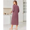 image:imageEkouaer Zipper Robes for Women 34 Sleeve Bathrobe Lightweight House Coats for Women with Pockets Long Moo Moo NightgownWine Red