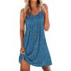 image:imageEkouaer Cotton Nightgowns for Women Sleeveless Night Gown Tank Sleep Shirts Pleated Night Shirts V Neck ChemiseDog Footprints