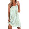 image:imageEkouaer Cotton Nightgowns for Women Sleeveless Night Gown Tank Sleep Shirts Pleated Night Shirts V Neck ChemiseFloral Mint Green