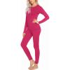 image:imageEkouaer Thermal Underwear for Women Long Johns Sets Base Layer Lightweight 2 Pieces Pajams SetHot Pink