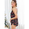 image:imageEkouaer Silk Pajamas Set for Women Satin Backless Lingerie Pjs Cami Top and Shorts NightwearChristmasblackstocking