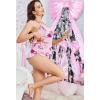 image:imageEkouaer Silk Pajamas Set for Women Satin Backless Lingerie Pjs Cami Top and Shorts NightwearChristmaspinkcandycane