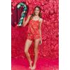 image:imageEkouaer Silk Pajamas Set for Women Satin Backless Lingerie Pjs Cami Top and Shorts NightwearChristmasredgingerbread
