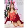 image:imageEkouaer Silk Pajamas Set for Women Satin Backless Lingerie Pjs Cami Top and Shorts NightwearChristmasredgingerbread