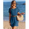 image:imageEkouaer Swimsuit Coverup for Women 2026 Petal Short Sleeve Bathing Suit Cover Ups Summer T Shirt Dress Flowy SundressesBlue