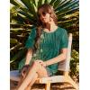 image:imageEkouaer Swimsuit Coverup for Women 2026 Short Sleeve Bathing Suit Cover Ups Beach Summer TShirt Dresses with PocketsGreen Floral