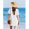 image:imageEkouaer Swimsuit Coverup for Women 2026 Short Sleeve Bathing Suit Cover Ups Beach Summer TShirt Dresses with PocketsWhite