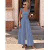 image:imageEkouaer Womens Casual Jumpsuits Summer Boho Outfits Printed Smocked Wide Leg Vacation Jumper With Pockets SXXLBlue
