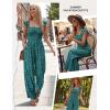 image:imageEkouaer Womens Casual Jumpsuits Summer Boho Outfits Printed Smocked Wide Leg Vacation Jumper With Pockets SXXLGreen Floral
