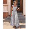 image:imageEkouaer Womens Casual Jumpsuits Summer Boho Outfits Printed Smocked Wide Leg Vacation Jumper With Pockets SXXLWhite Red Floral