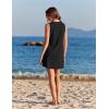 image:imageEkouaer Womens Swimsuit Cover Up Pleated Front Bathing Suit Coverups 2026 Casual Tank Beach Dress with Pockets S2XLBlack