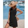 image:imageEkouaer Womens Swimsuit Cover Up Pleated Front Bathing Suit Coverups 2026 Casual Tank Beach Dress with Pockets S2XLBlack