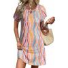 image:imageEkouaer Swimsuit Coverup for Women 2026 Petal Short Sleeve Bathing Suit Cover Ups Summer T Shirt Dress Flowy SundressesStriped Ribbon