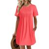 image:imageEkouaer Swimsuit Coverup for Women 2026 Short Sleeve Bathing Suit Cover Ups Beach Summer TShirt Dresses with PocketsOrange Pink