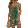 image:imageEkouaer Swimsuit Coverup for Women Sleeveless Bathing Suit Cover Up 2026 Twisted Tank Beach Summer Dress Aline SundressGreen Ethnic Floral