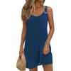 image:imageEkouaer Swimsuit Coverup for Women Sleeveless Bathing Suit Cover Up 2026 Twisted Tank Beach Summer Dress Aline SundressNavy