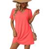 image:imageEkouaer Womens Coverup Short Sleeve Swimsuit Cover Ups 2026 Summer Bathing Suit Cover Twisted Cover Up Dress S2XLCoral Orange