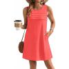 image:imageEkouaer Womens Swimsuit Cover Up Pleated Front Bathing Suit Coverups 2026 Casual Tank Beach Dress with Pockets S2XLOrange Pink