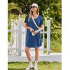 image:imageEkouaer 2 Pack Nightgowns for Women Bamboo Viscose Sleep Shirts Short Sleeve Nightshirt V neck Sleepdress Soft SleepwearBlackBlue
