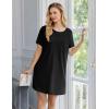 image:imageEkouaer 2 Pack Nightgowns for Women Bamboo Viscose Sleep Shirts Short Sleeve Nightshirt V neck Sleepdress Soft SleepwearBlackFloral Light Green