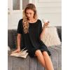 image:imageEkouaer 2 Pack Nightgowns for Women Bamboo Viscose Sleep Shirts Short Sleeve Nightshirt V neck Sleepdress Soft SleepwearBlackLight Blue