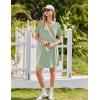 image:imageEkouaer 2 Pack Nightgowns for Women Bamboo Viscose Sleep Shirts Short Sleeve Nightshirt V neck Sleepdress Soft SleepwearBlackLight Green
