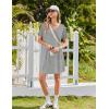 image:imageEkouaer 2 Pack Nightgowns for Women Bamboo Viscose Sleep Shirts Short Sleeve Nightshirt V neck Sleepdress Soft SleepwearBlackLight Grey