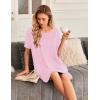 image:imageEkouaer 2 Pack Nightgowns for Women Bamboo Viscose Sleep Shirts Short Sleeve Nightshirt V neck Sleepdress Soft SleepwearPinkLight Grey