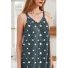 image:imageEkouaer 2 Pack Nightgowns for Women Sleeveless Sleep Shirts Tank Sleep Dress Wide Strap Chemise VNeck SleepwearBlue Flower Grey Star