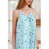 image:imageEkouaer 2 Pack Nightgowns for Women Sleeveless Sleep Shirts Tank Sleep Dress Wide Strap Chemise VNeck SleepwearFloral Pink Blue Moon Star