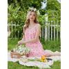 image:imageEkouaer 2 Pack Nightgowns for Women Sleeveless Sleep Shirts Tank Sleep Dress Wide Strap Chemise VNeck SleepwearFloral Pink Blue Moon Star