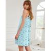 image:imageEkouaer 2 Pack Nightgowns for Women Sleeveless Sleep Shirts Tank Sleep Dress Wide Strap Chemise VNeck SleepwearFloral Pink Blue Moon Star
