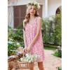image:imageEkouaer 2 Pack Nightgowns for Women Sleeveless Sleep Shirts Tank Sleep Dress Wide Strap Chemise VNeck SleepwearFloral Pink Dog Footprints