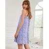 image:imageEkouaer 2 Pack Nightgowns for Women Sleeveless Sleep Shirts Tank Sleep Dress Wide Strap Chemise VNeck SleepwearFloral Purple Floral Light Green