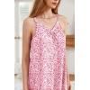image:imageEkouaer 2 Pack Nightgowns for Women Sleeveless Sleep Shirts Tank Sleep Dress Wide Strap Chemise VNeck SleepwearFloral Purple Floral Pink