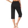 image:imageEkouaer 2 Pack Womens Capri Pajama Pants Printed Drawstring Comfy Pj Bottoms With PocketsBlack