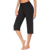 image:imageEkouaer 2 Pack Womens Capri Pajama Pants Printed Drawstring Comfy Pj Bottoms With PocketsBlack