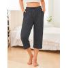 image:imageEkouaer 2 Pack Womens Capri Pajama Pants Printed Drawstring Comfy Pj Bottoms With PocketsDark Heather Gray